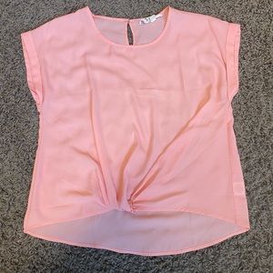 Hippie Rose Coral Tie Blouse L